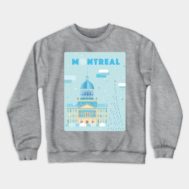 Montreal - Bonsecours Market Crewneck Sweatshirt by aglomeradesign